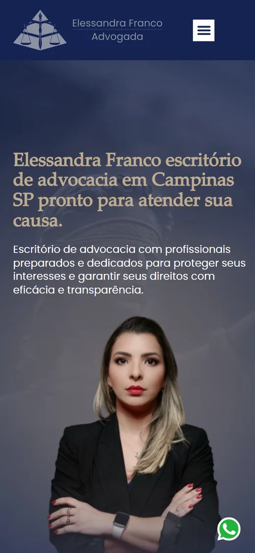 Site da Elessandra Franco no celular