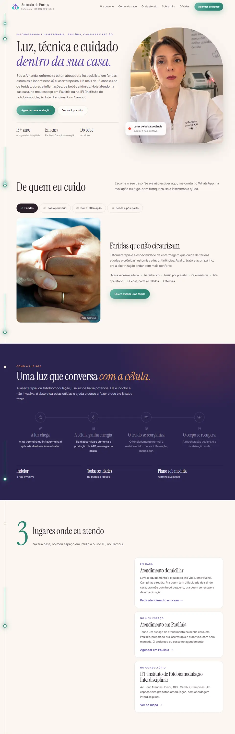 Site da Amanda de Barros rolando, versão de computador